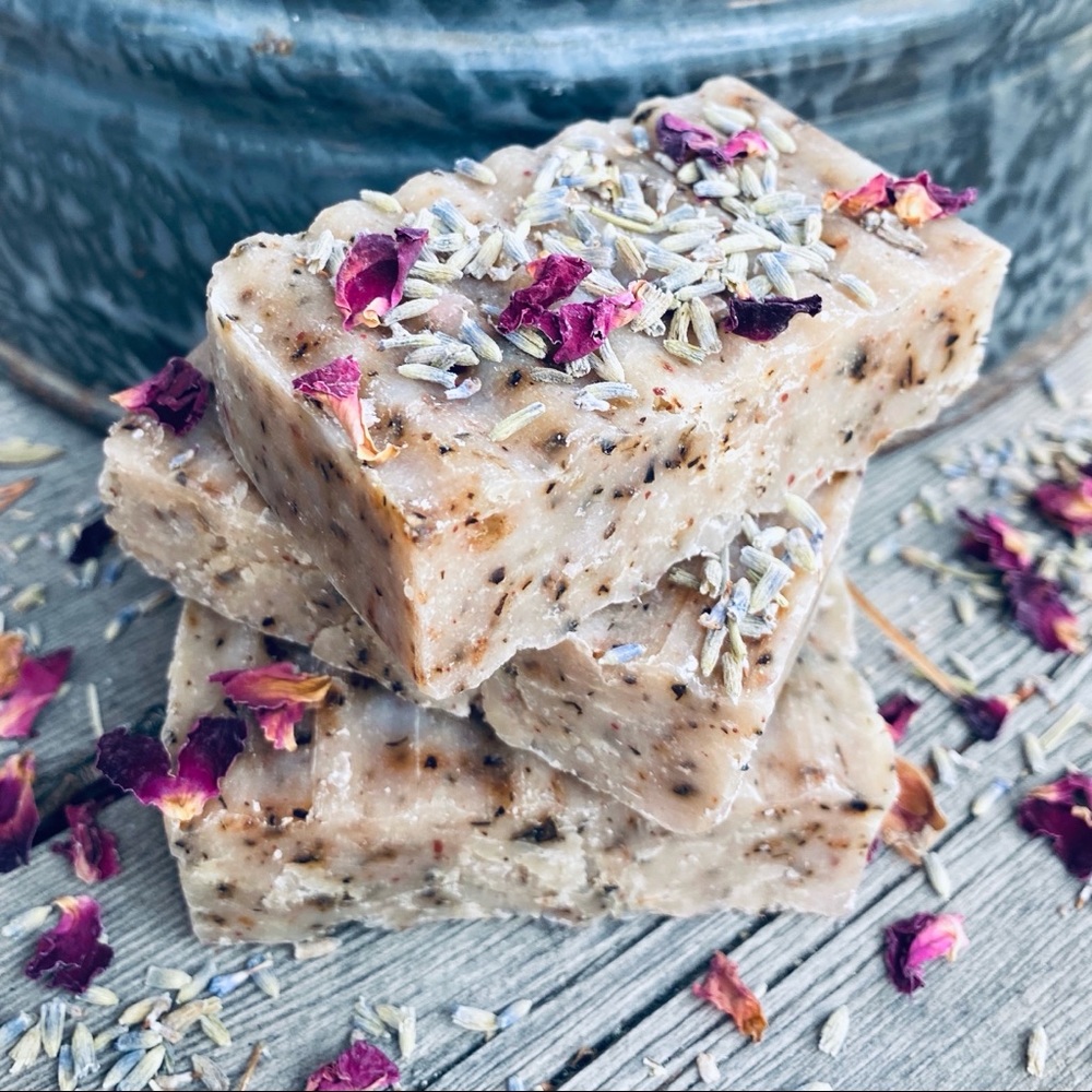 2 Energizing Peppermint and Basil Soaps
